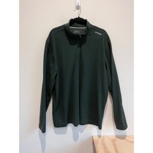 Hi-Tec Mens XXL Forest Green Waffle Grid Fleece Quarter Zip Pullover Sweater